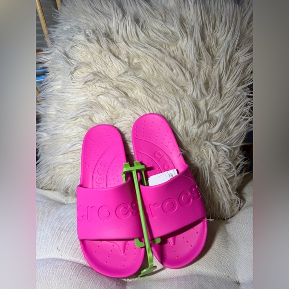 CROCS Shoes - Crocs Slide Men's 6/ Women's 8 Pink Single Band Sandals 210088-6TW NWT